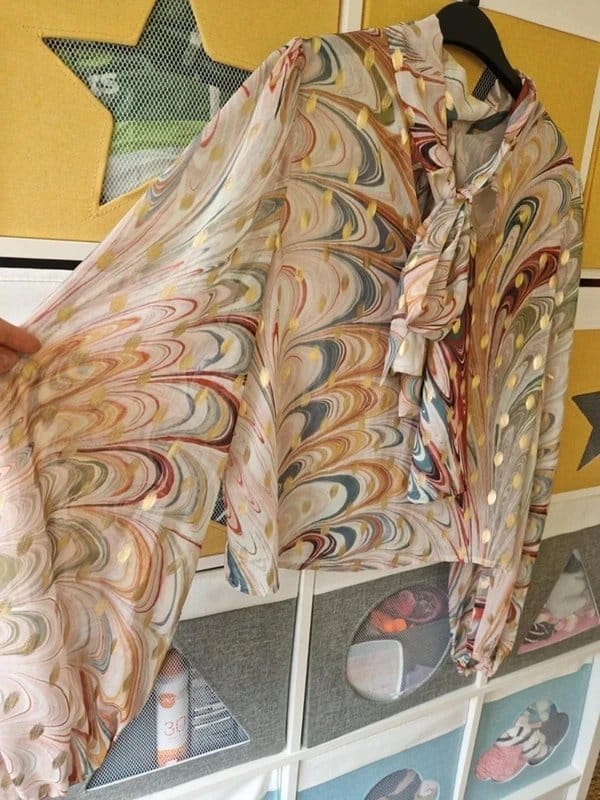 Never Fully Dressed Multi Marble Bibi Top Size 10