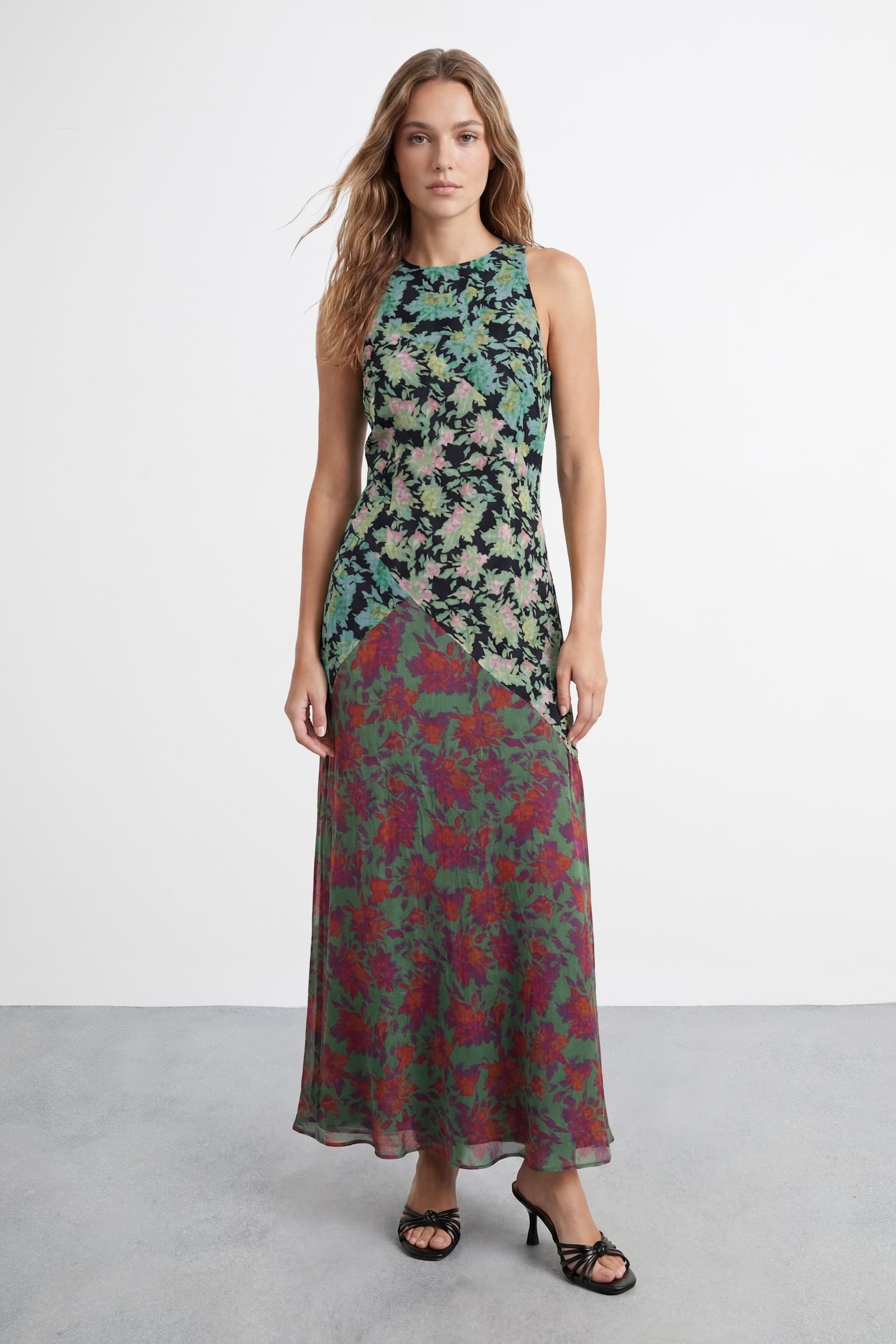 Warehouse Warehouse Women's Patch Floral Racerback Midi Dress