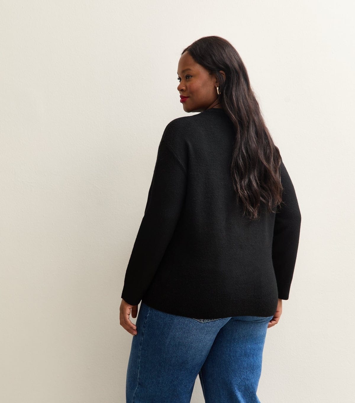 New Look Women's Plus Size Black Sequin Leopard Bow Embellished Jumper Curves New Look - 4