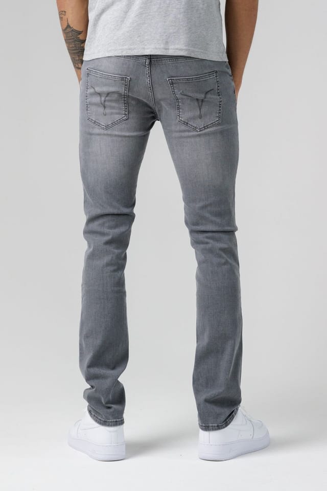 Monkee Genes Monkee Genes Men's Skinny Mid-Rise Denim Jeans in Light Grey - 2