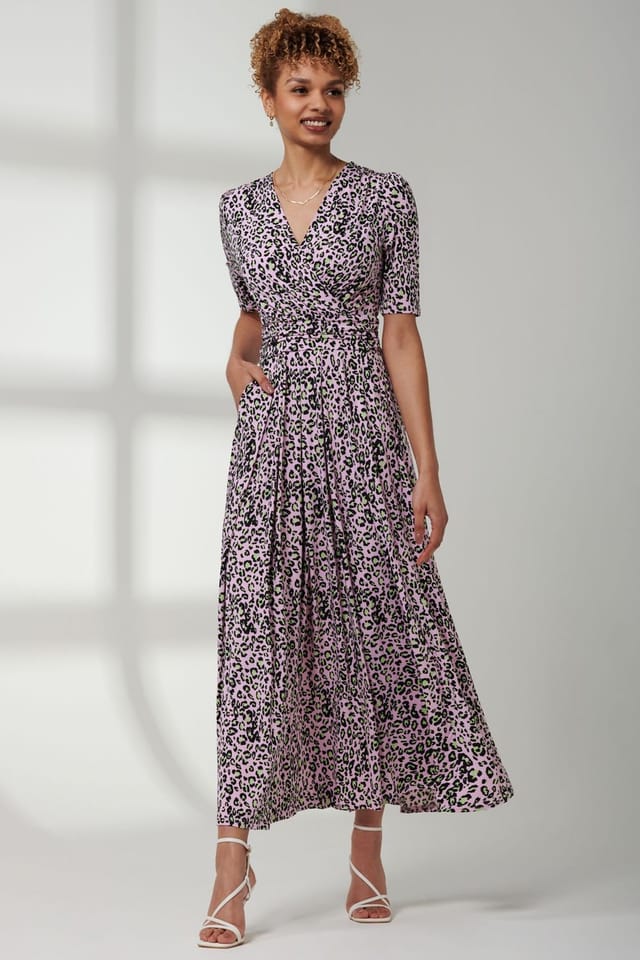 Jolie Moi Jolie Moi Women's Jersey Wrap Front Maxi Dress in Pink - 2