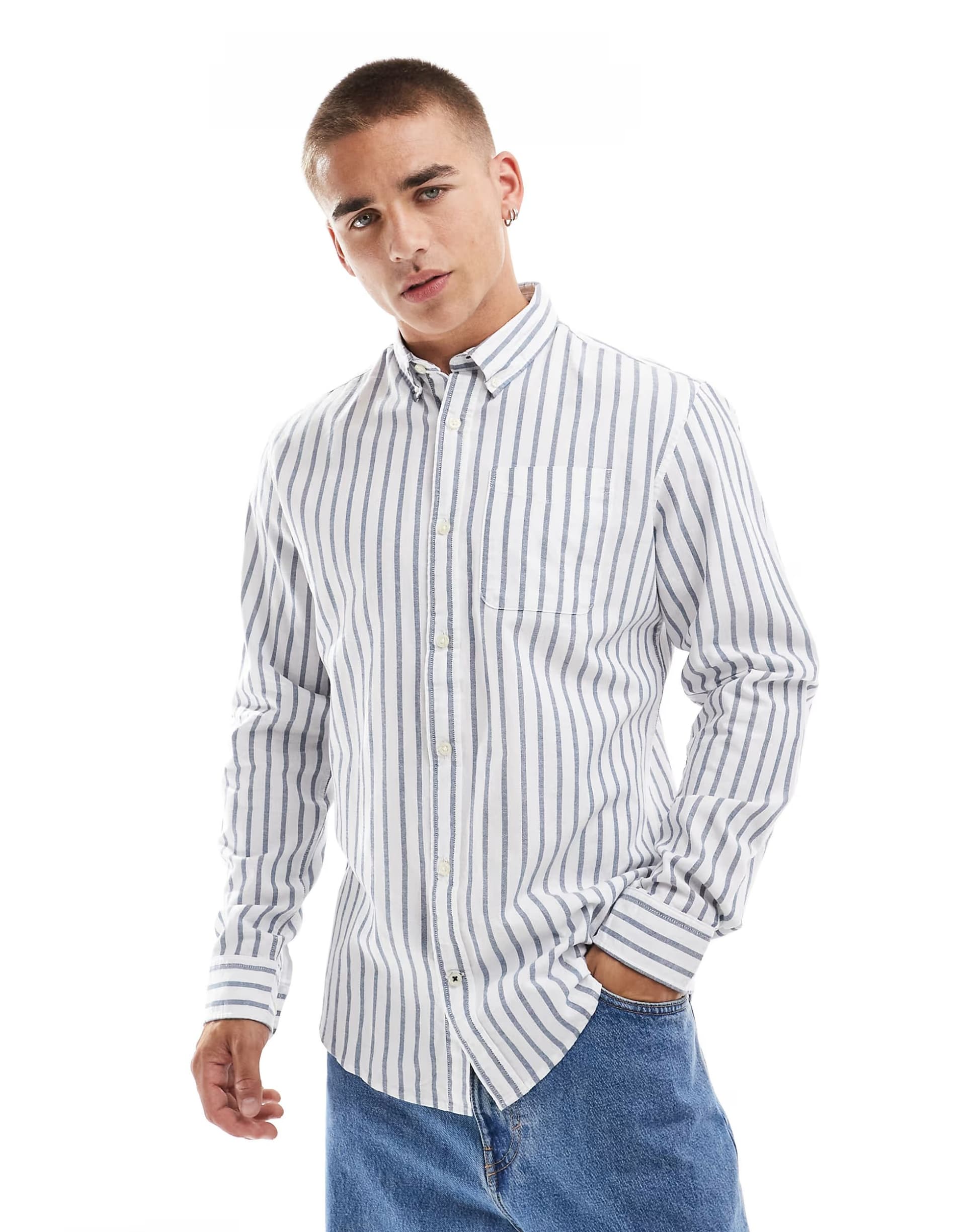 ASOS Jack & Jones shirt with blue stripe