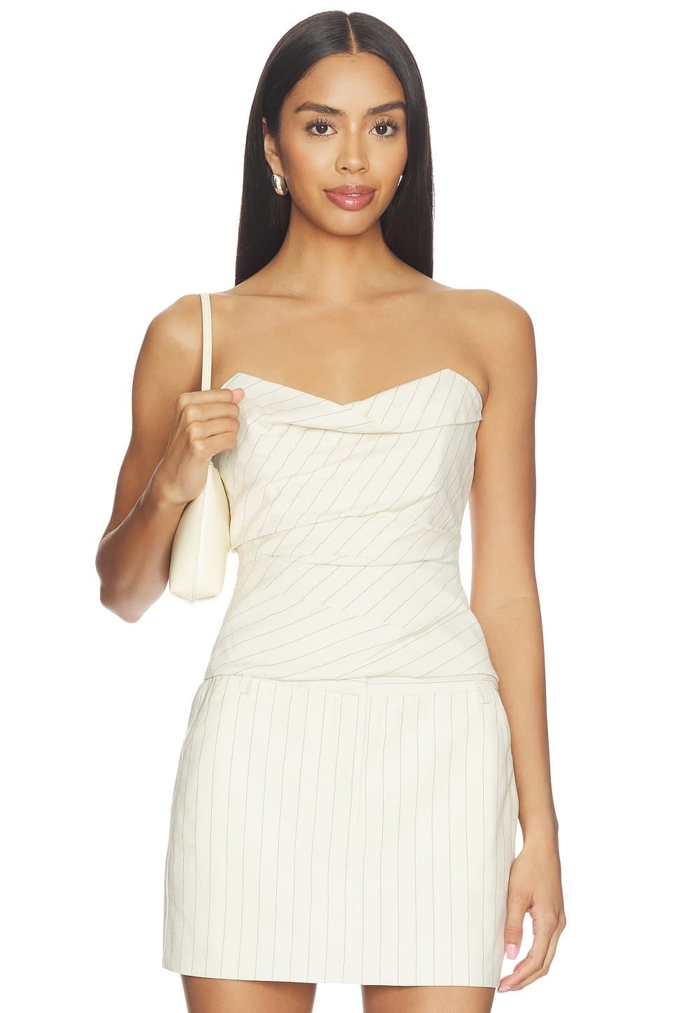 revolve Revolve Cream Stripe Cowl Bustier