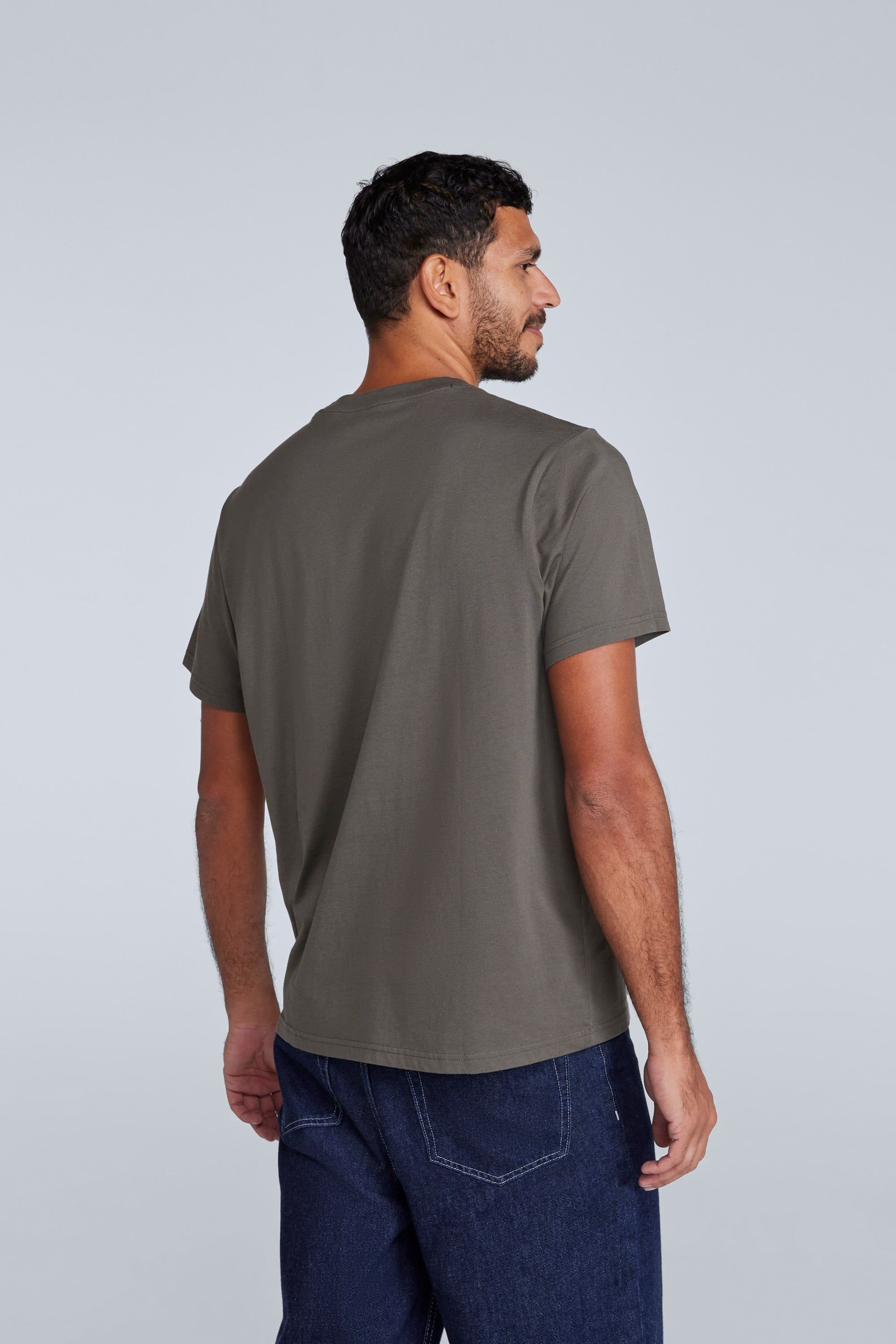Animal Animal Men's 'Icon' Logo Print Lightweight Cotton Relaxed Fit Casual T-Shirt in Olive - 4