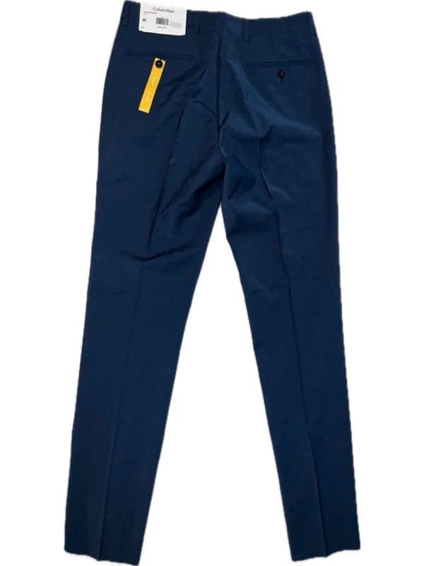 Calvin Klein Calvin Klein Men's Blue Skinny-Fit Wool-Blend Stretch Suit Pants Size 30W X 32L