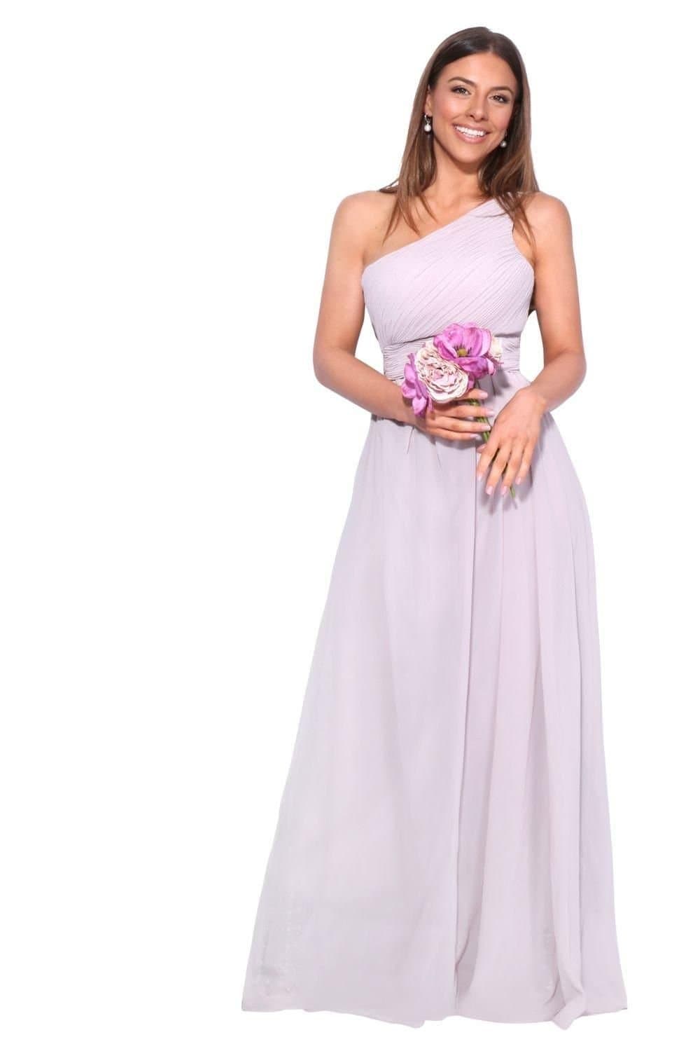 KRISP KRISP Women's One Shoulder Evening Maxi Dress in Nude