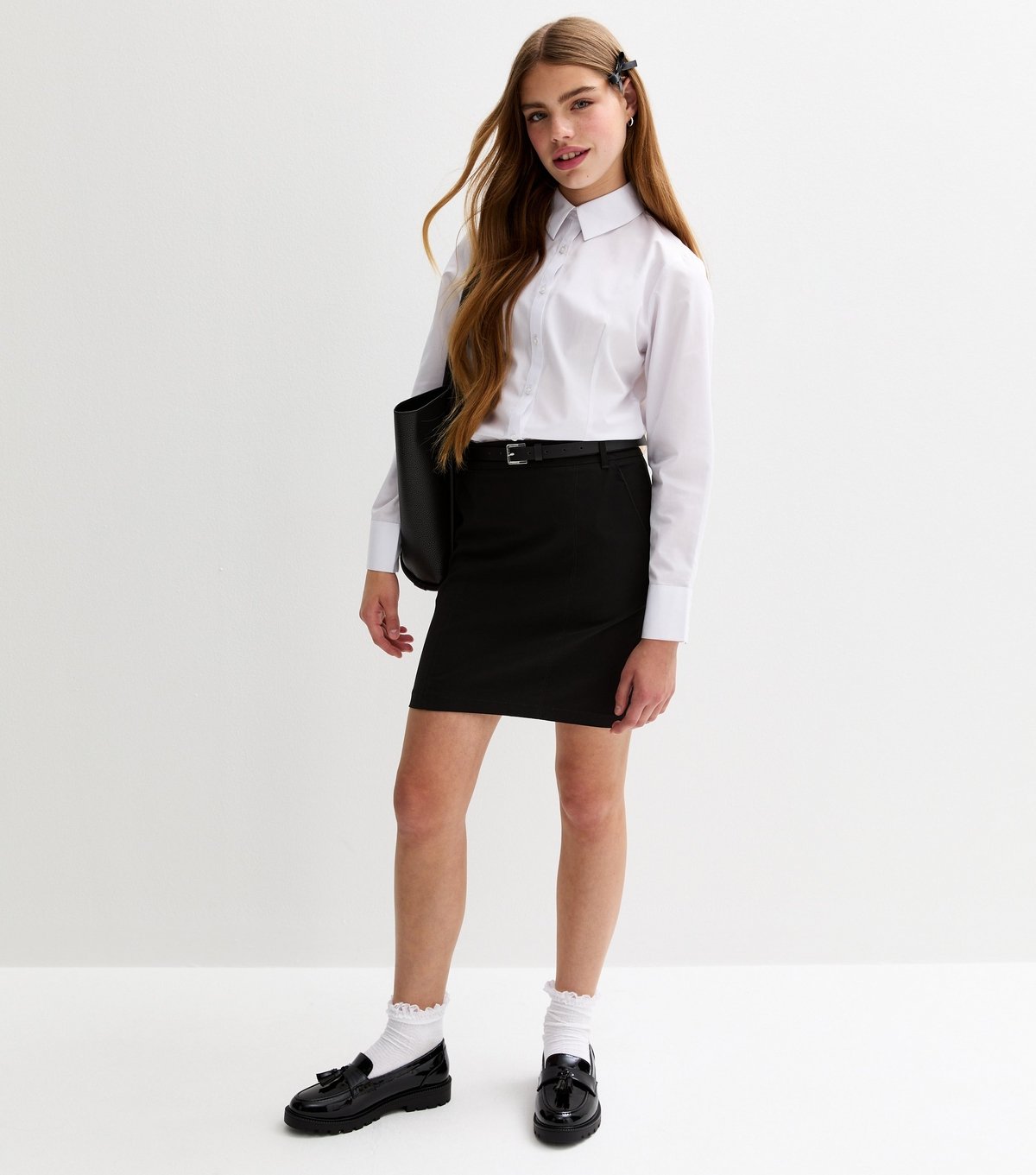 New Look Girls' White Long Sleeve Fitted School Shirt New Look - 3