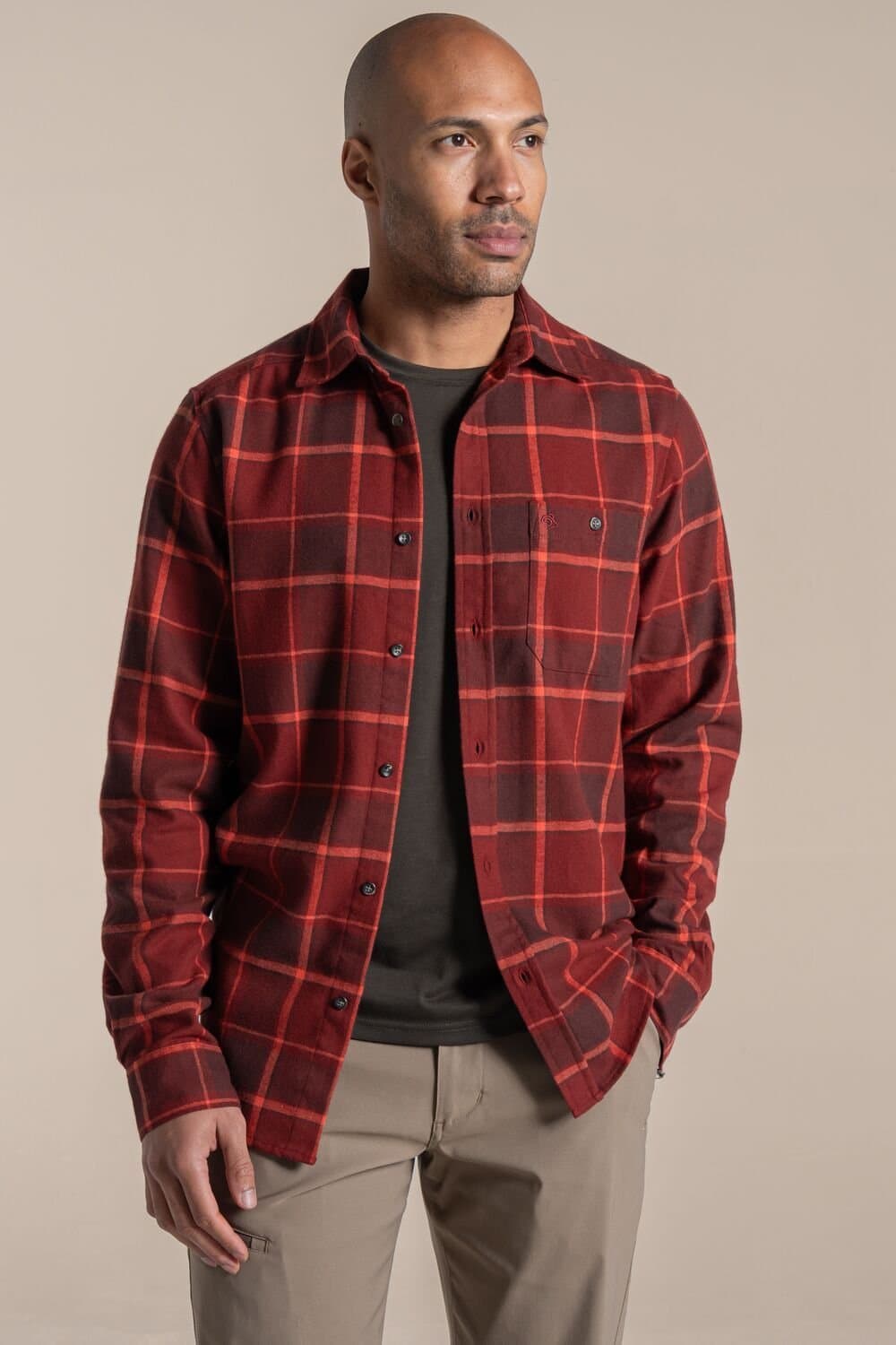 Craghoppers Craghoppers Men's Gable Long Sleeved Check Shirt in Red