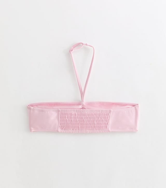 New Look Girls' Light Pink Starfish Trim Bandeau Bikini Top and Bottoms Set New Look - 2