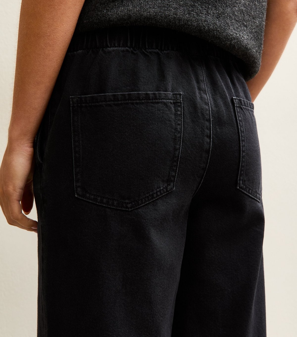 New Look Women's Petite Black Pull On Wide Leg Jeans New Look - 4