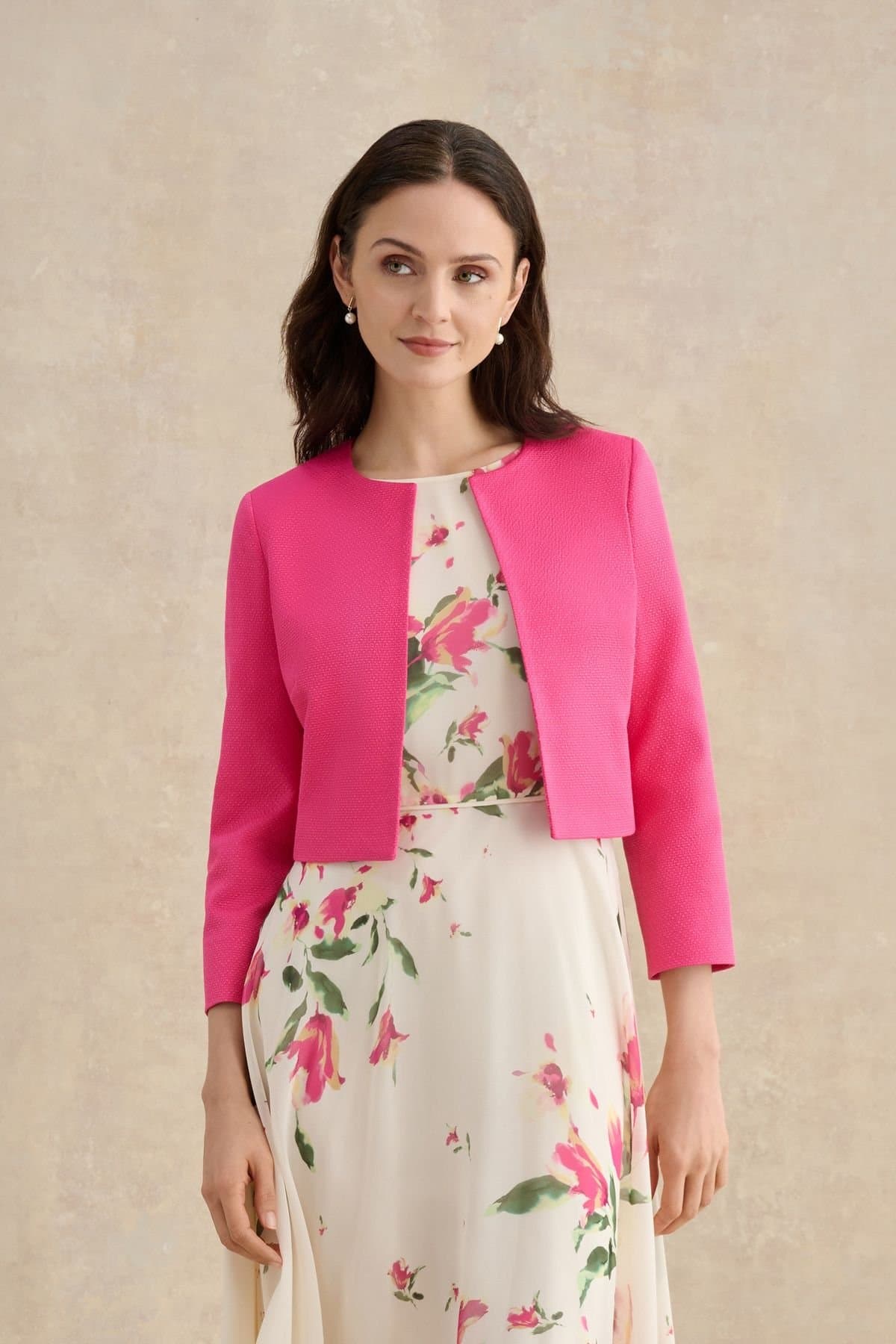 Hobbs London Hobbs London Women's Elize Crepe Jacket in Fuchsia