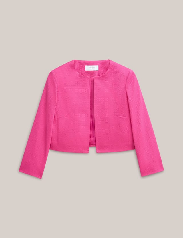 Hobbs London Hobbs London Women's Elize Crepe Jacket in Fuchsia - 2
