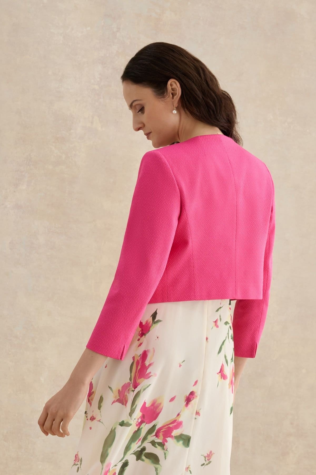 Hobbs London Hobbs London Women's Elize Crepe Jacket in Fuchsia - 4