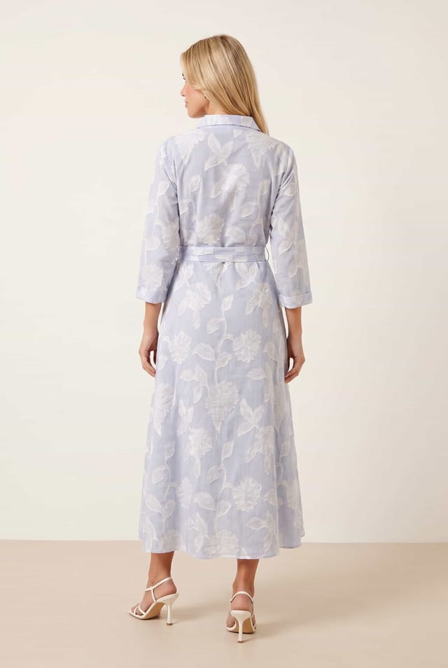 Style Cheat Style Cheat Women's Blue Burnout Shirt Dress - 2