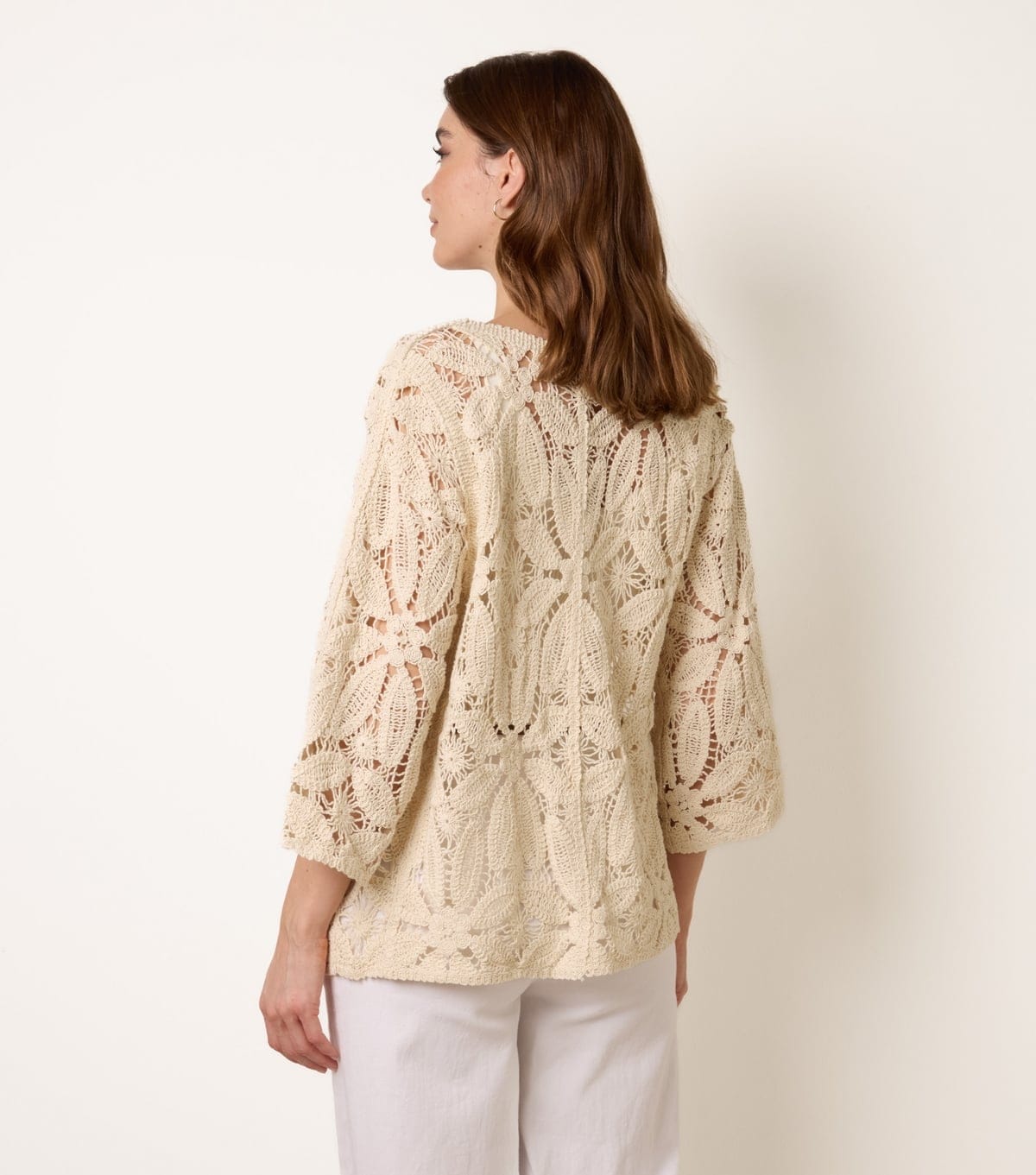 Blue Vanilla Women's Stone Floral Crochet Cardigan Blue Vanilla New Look - 4