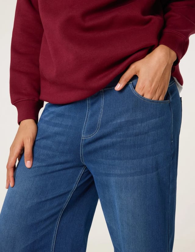 Blue Vanilla Elasticated Washed Jeans - 3