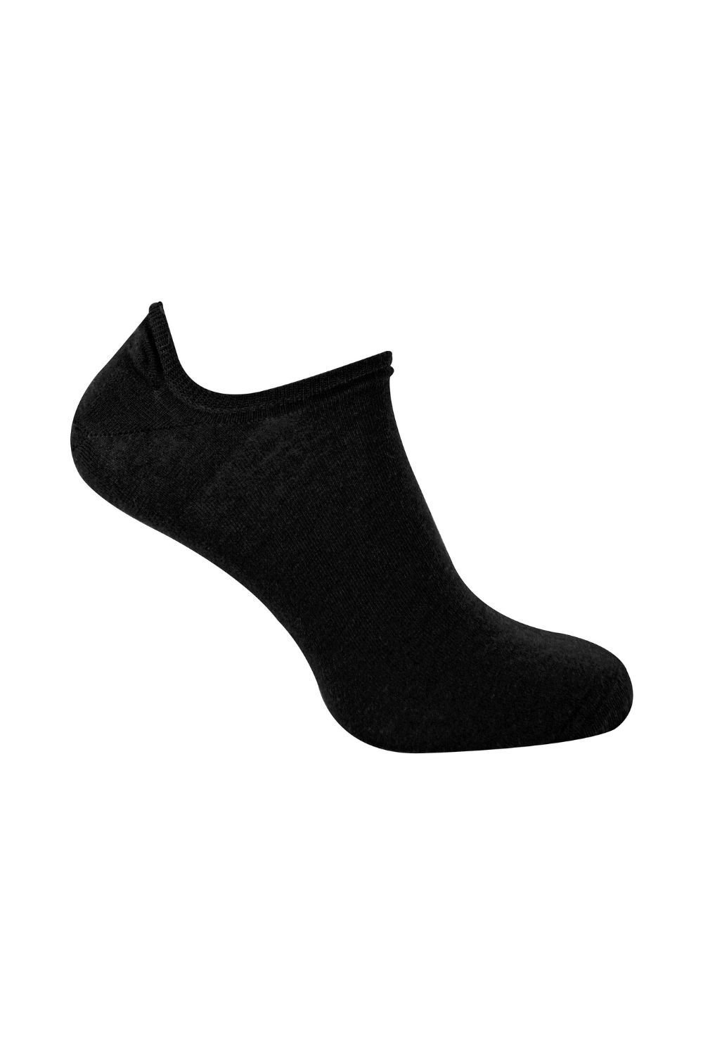 Steven Steven Men's Merino Wool No Show Socks Invisible Low Cut Warm Footsies Socks in Black - 2