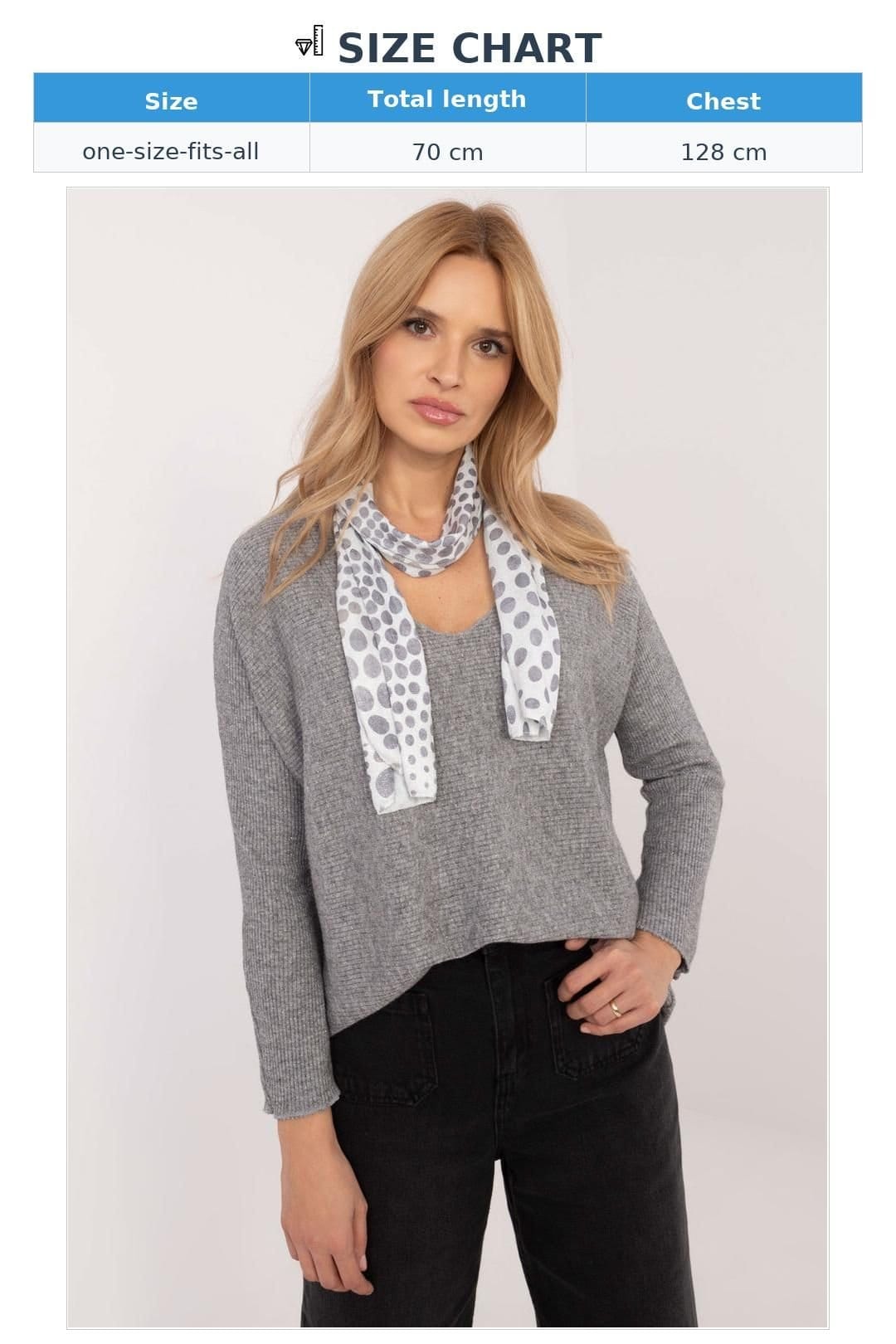 Love Lace Love Lace Women's Shimmer Thread V Neck Sweater with Scarf in Grey - 4