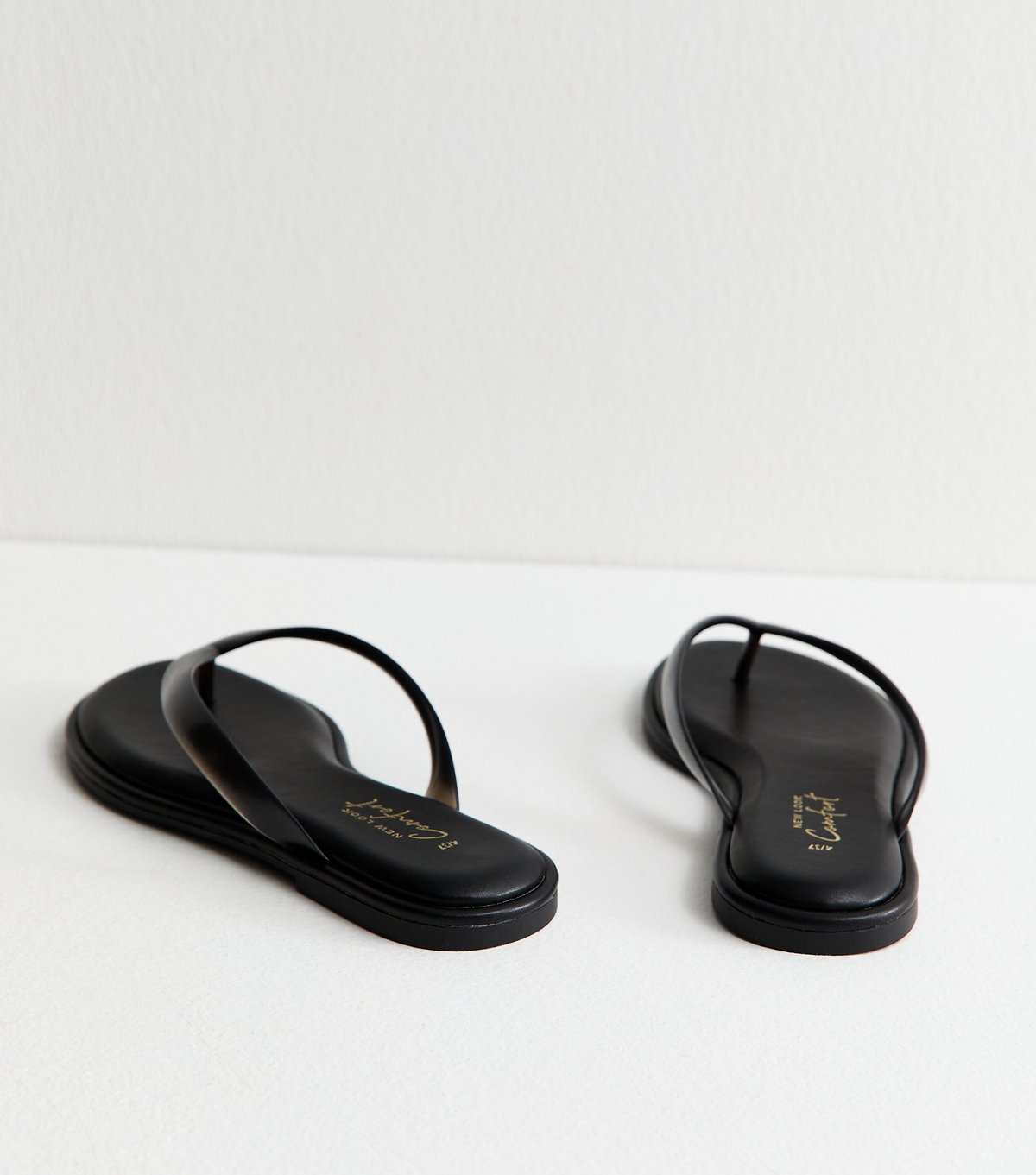 New Look Women's Black Jelly Thong Sandals Vegan New Look - 4