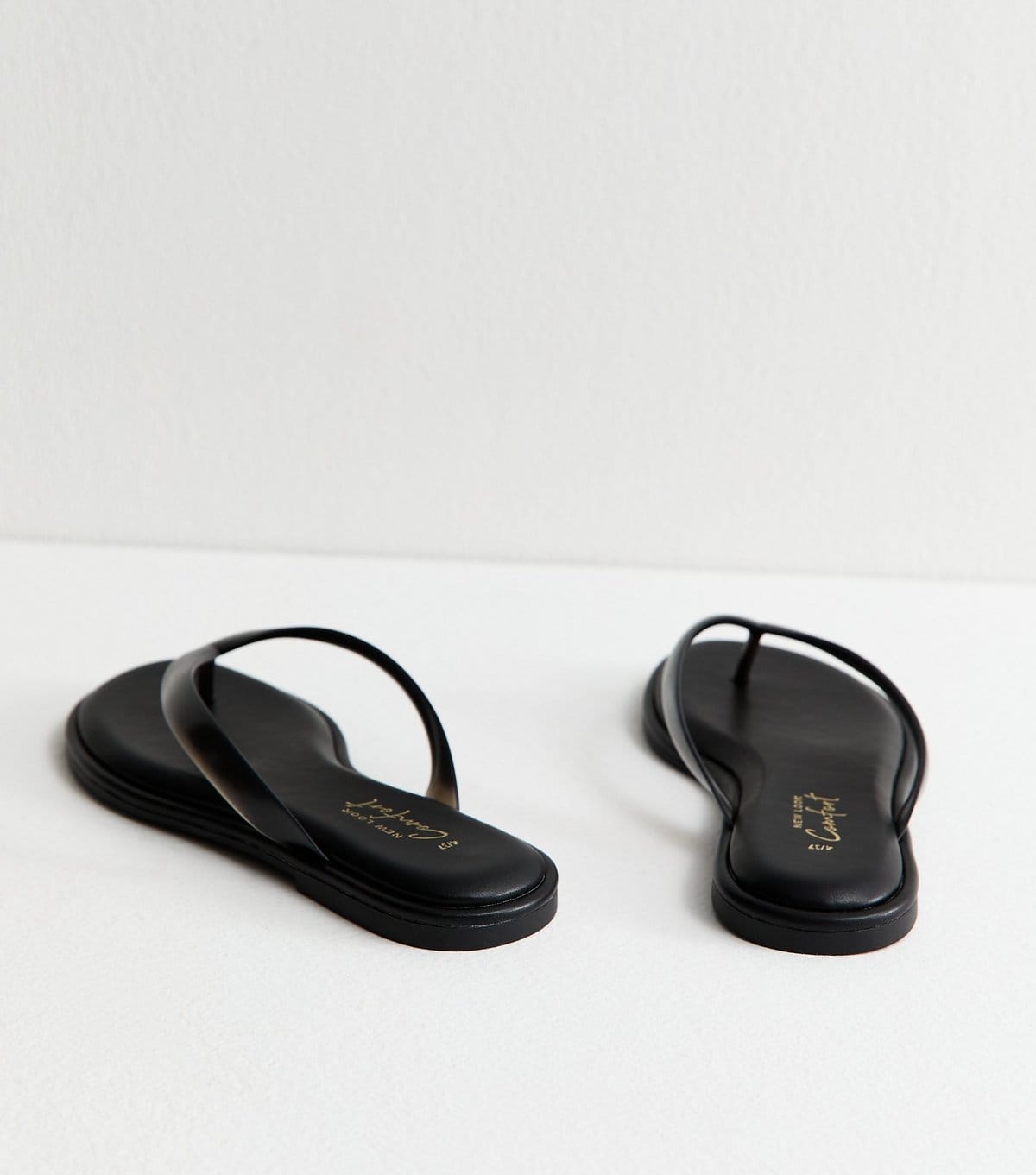 New Look Women's Black Jelly Thong Sandals Vegan New Look - 4