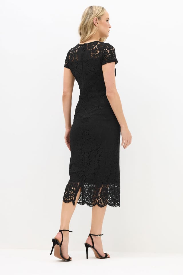 Long Tall Sally Long Tall Sally Women's Tall Lace Midi Dress in Black - 3