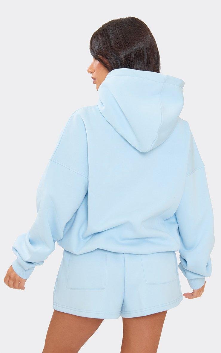 EGO Essential Graphic Detail Oversized Hoodie In Blue, Women's Size UK 6 - 2