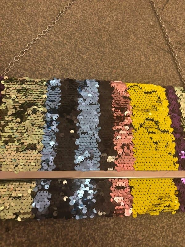 Primark Primark statement sequin clutch handbag festival wedding party same day post