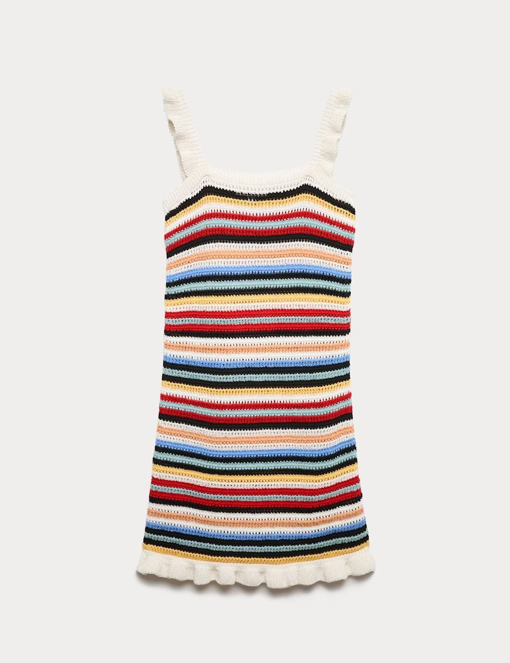 Marks & Spencer M&S Cotton Rich Striped Knitted Mini Dress Multi