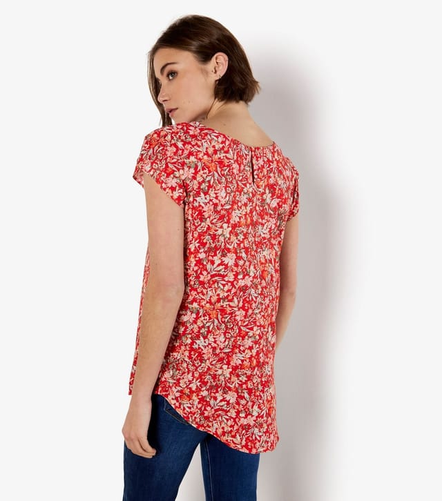 Apricot Women's Red Ditsy Floral Print Top Apricot New Look - 3