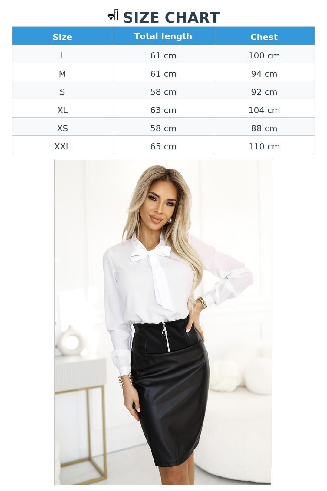 Love Lace Love Lace Women's Elegant Office Blouse with Neck Tie in White - 4