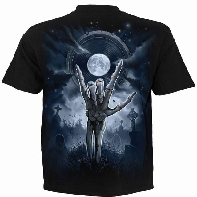 Spiral Direct Spiral Direct Men's Grim Rocker Back Print T-Shirt in Black - 2