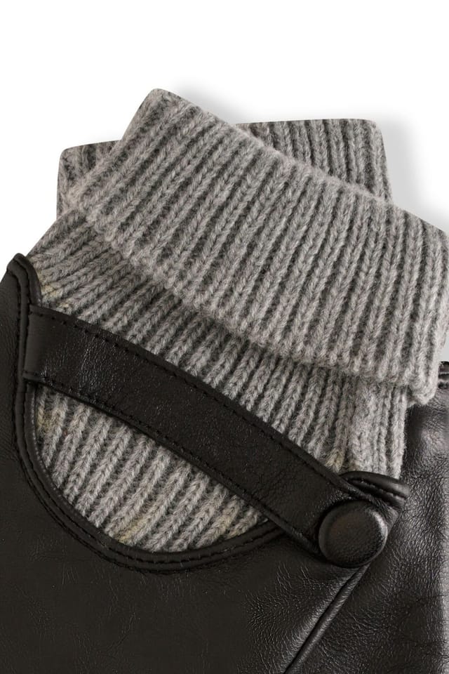 Barneys Originals Barneys Originals Women's Gift Boxed Knitted Cuff Leather Gloves in Black - 2