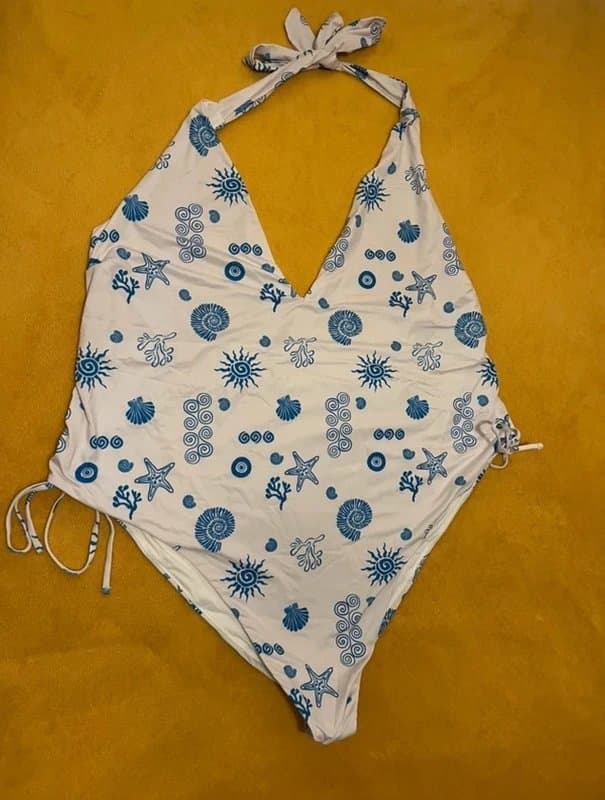 ASOS Design asos design curve plunge halter neck swimsuit