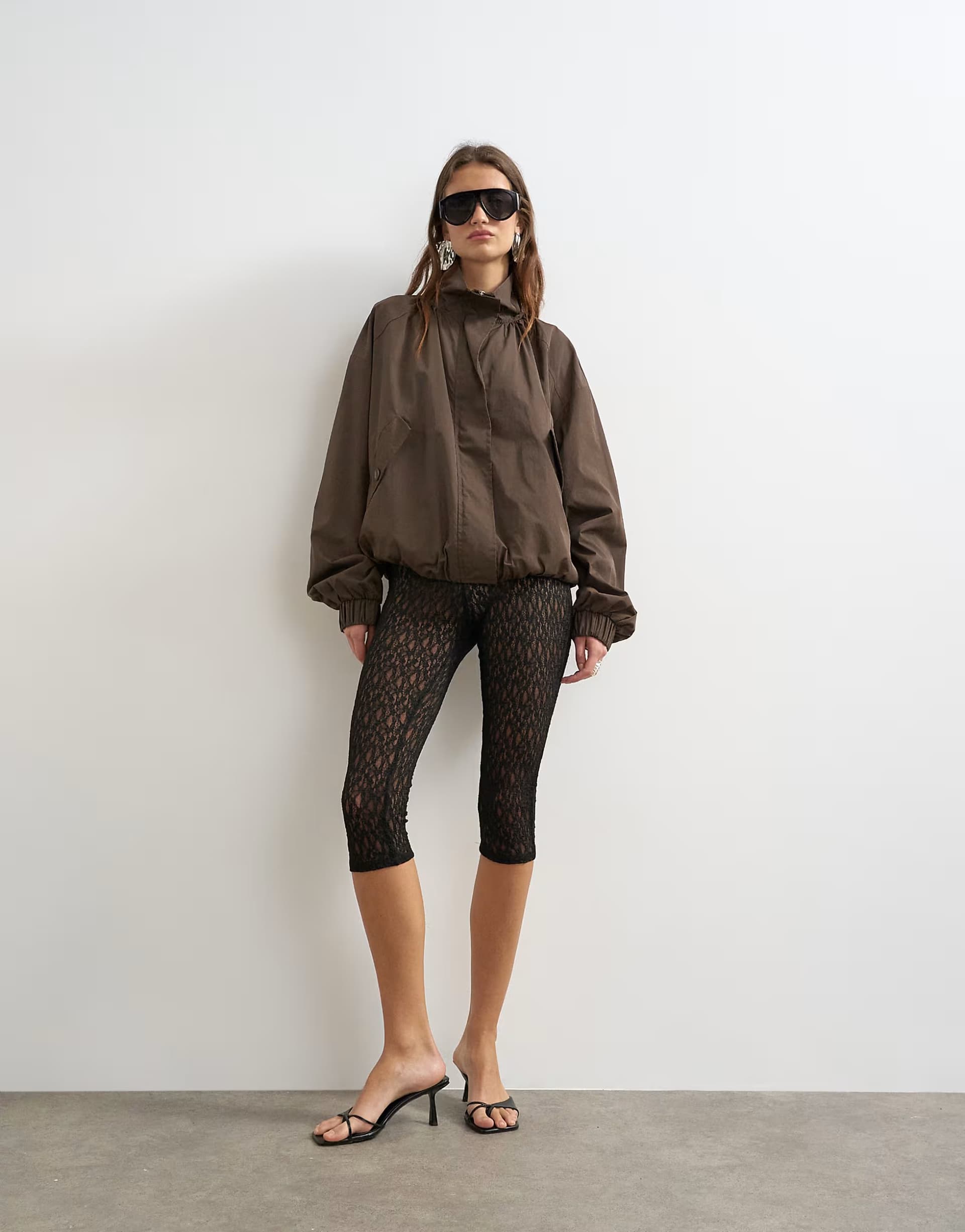 ASOS Topshop lace capris in black