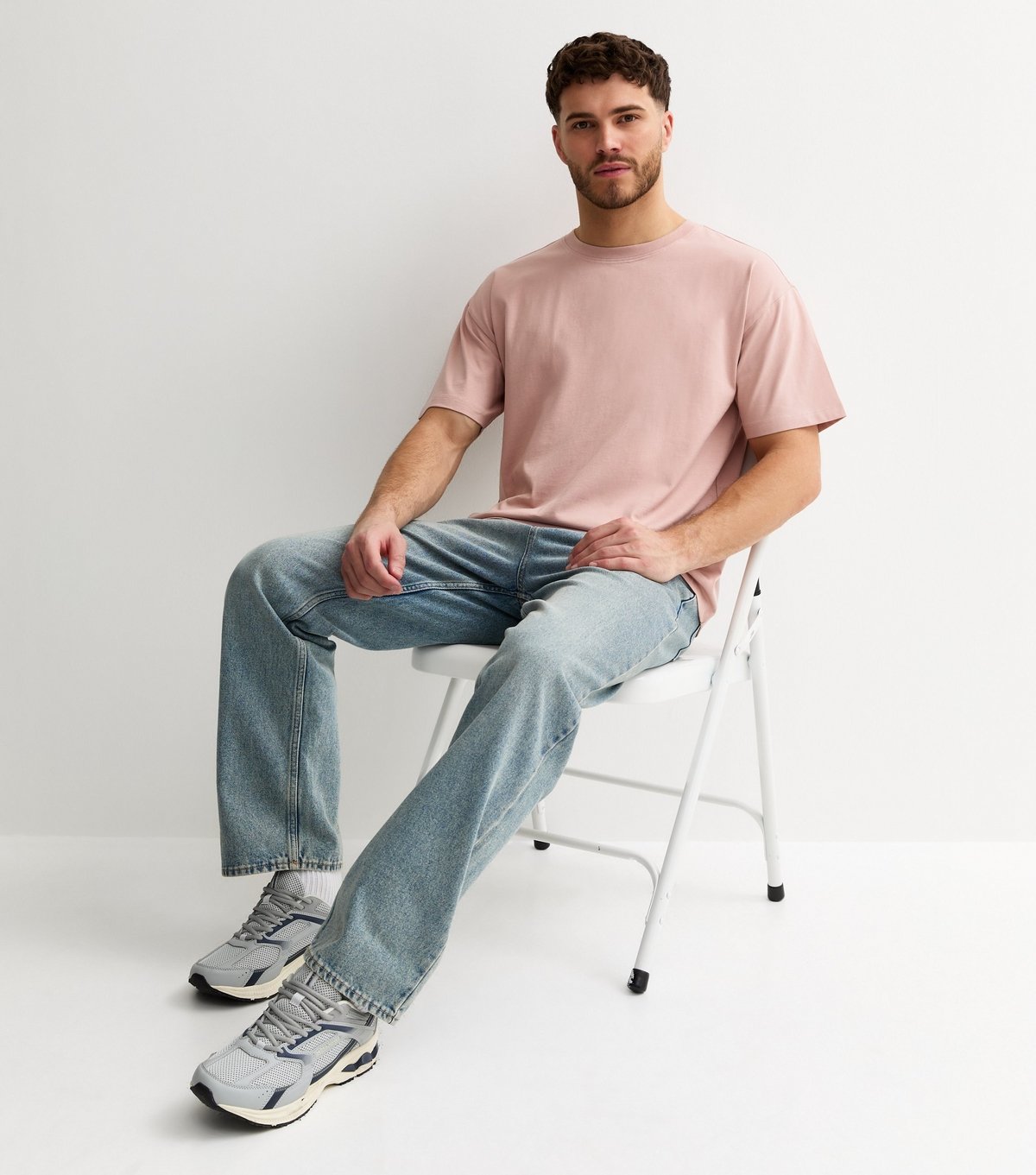 New Look Men's Pink Oversized Short Sleeve T-Shirt New Look - 3