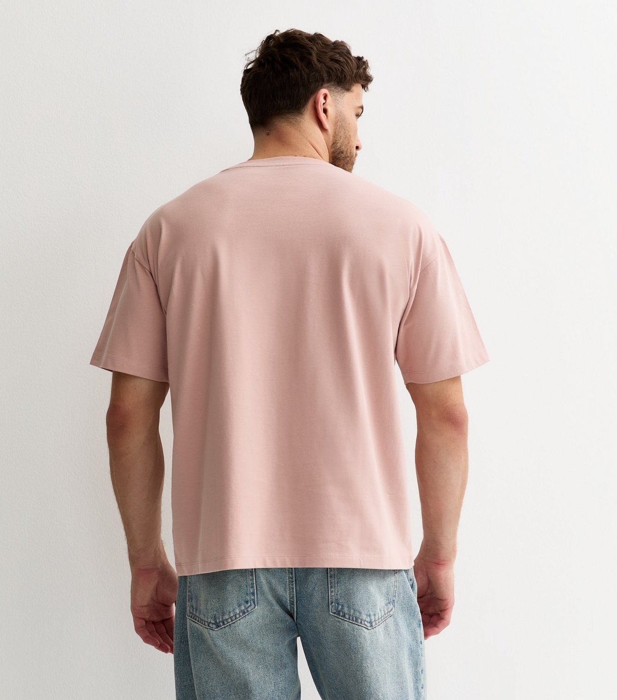 New Look Men's Pink Oversized Short Sleeve T-Shirt New Look - 4