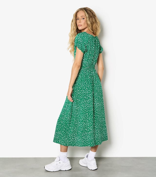 Apricot Women's Green Spotted Milkmaid Midi Dress Apricot New Look - 3