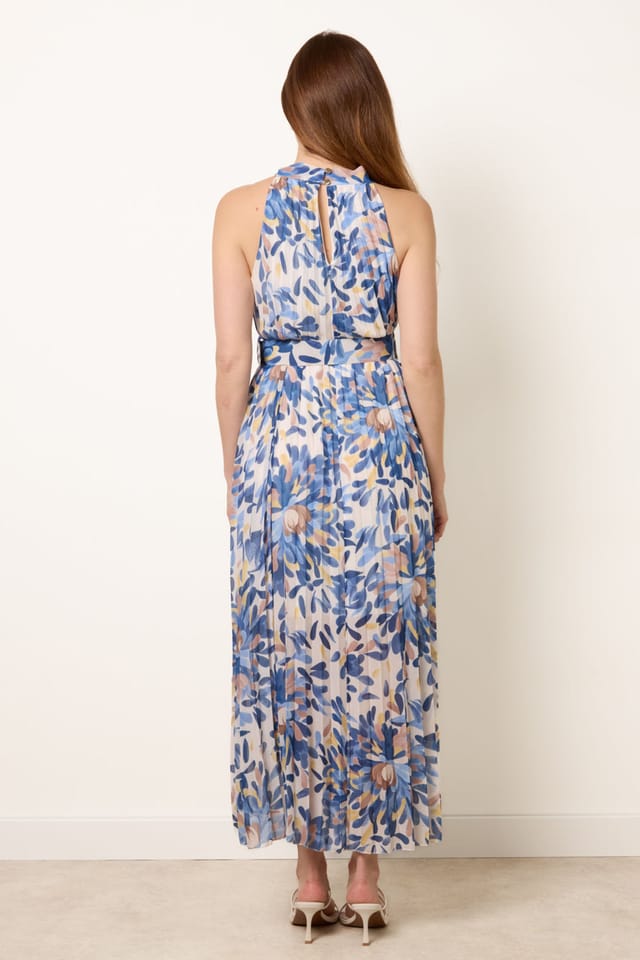 Blue Vanilla Blue Vanilla Women's Navy Printed Pleated Dress With Belt - 2