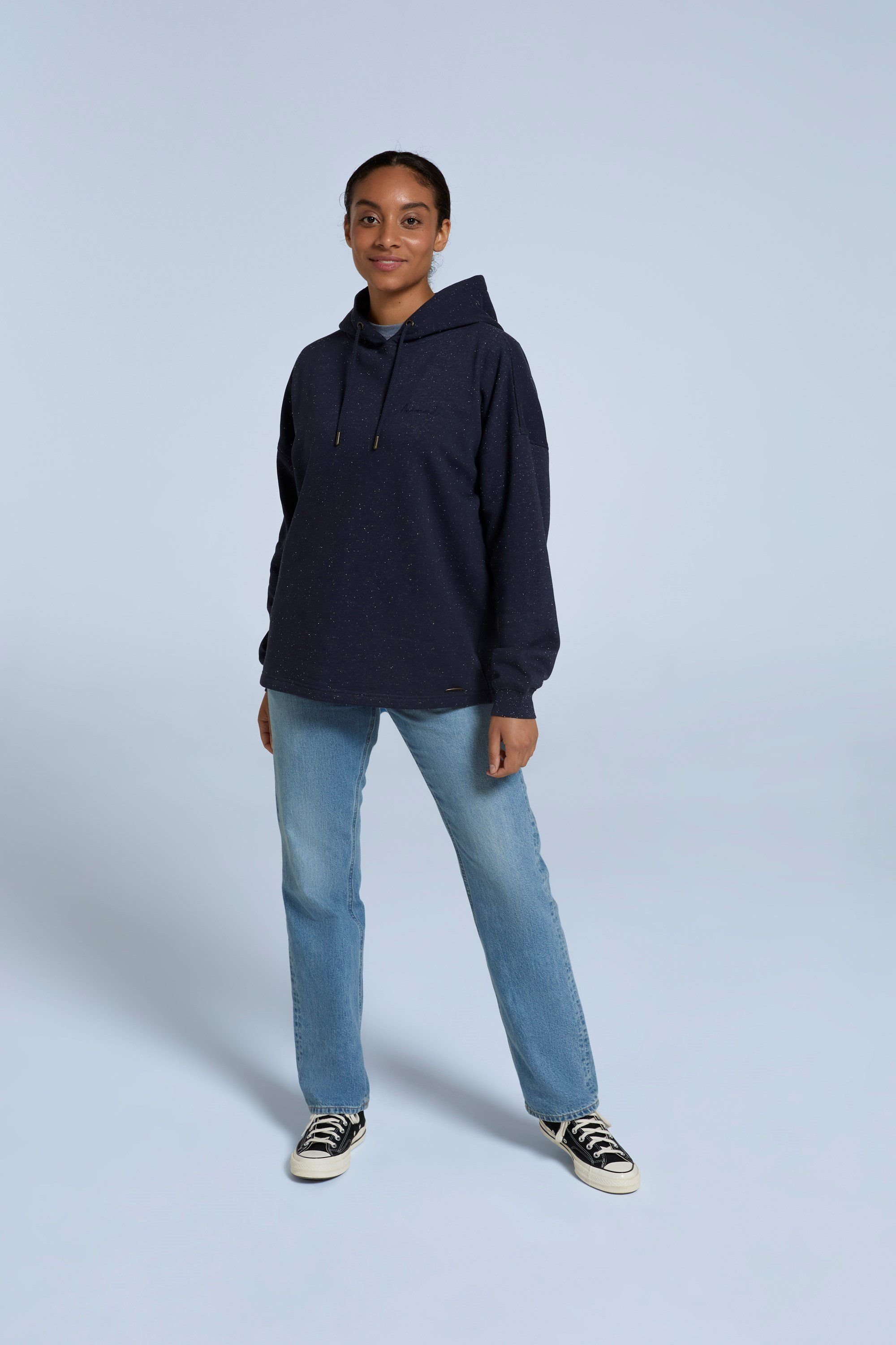 Animal Animal Women's 'Amber' Stylish Cotton Hoodie Soft Relaxed Fit Lightweight Sweatshirt in Navy - 4