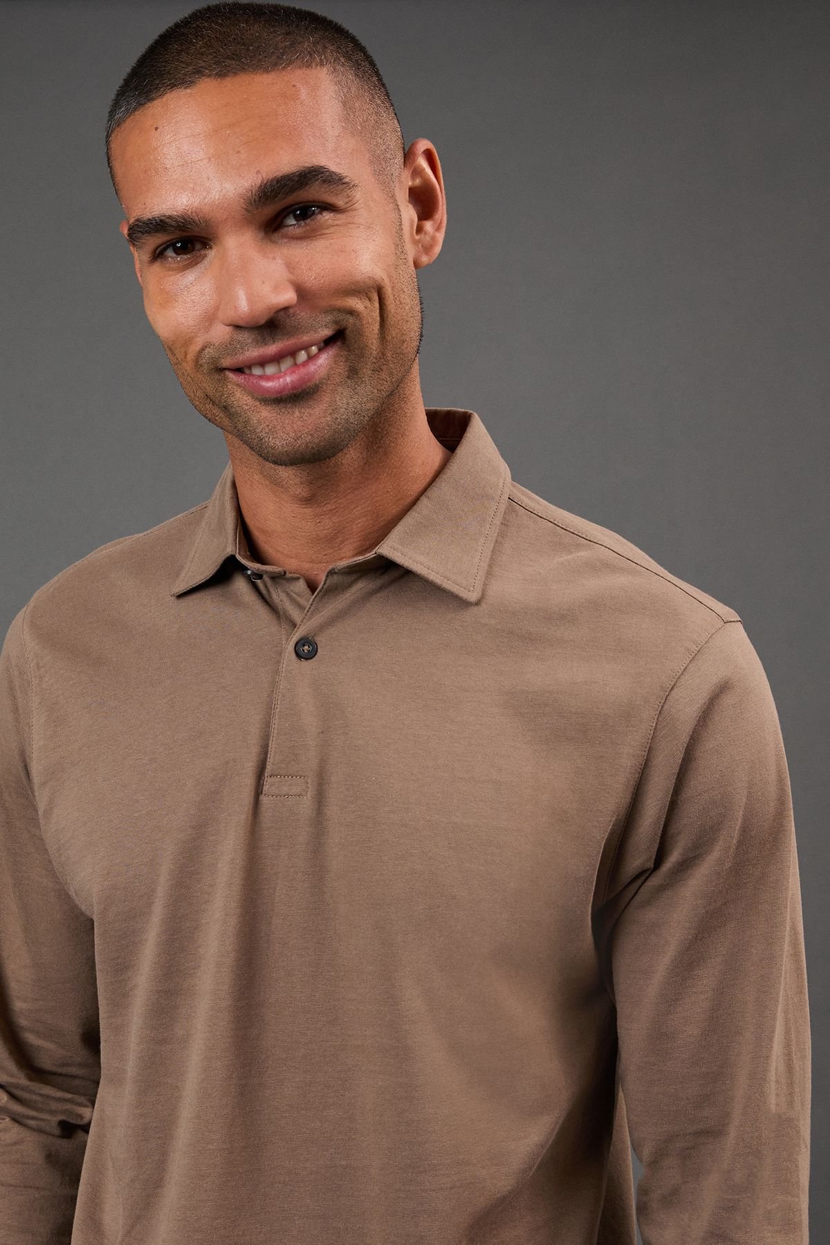 Burton Burton Men's Mocha Long Sleeve Smart Jersey Polo Shirt - 3