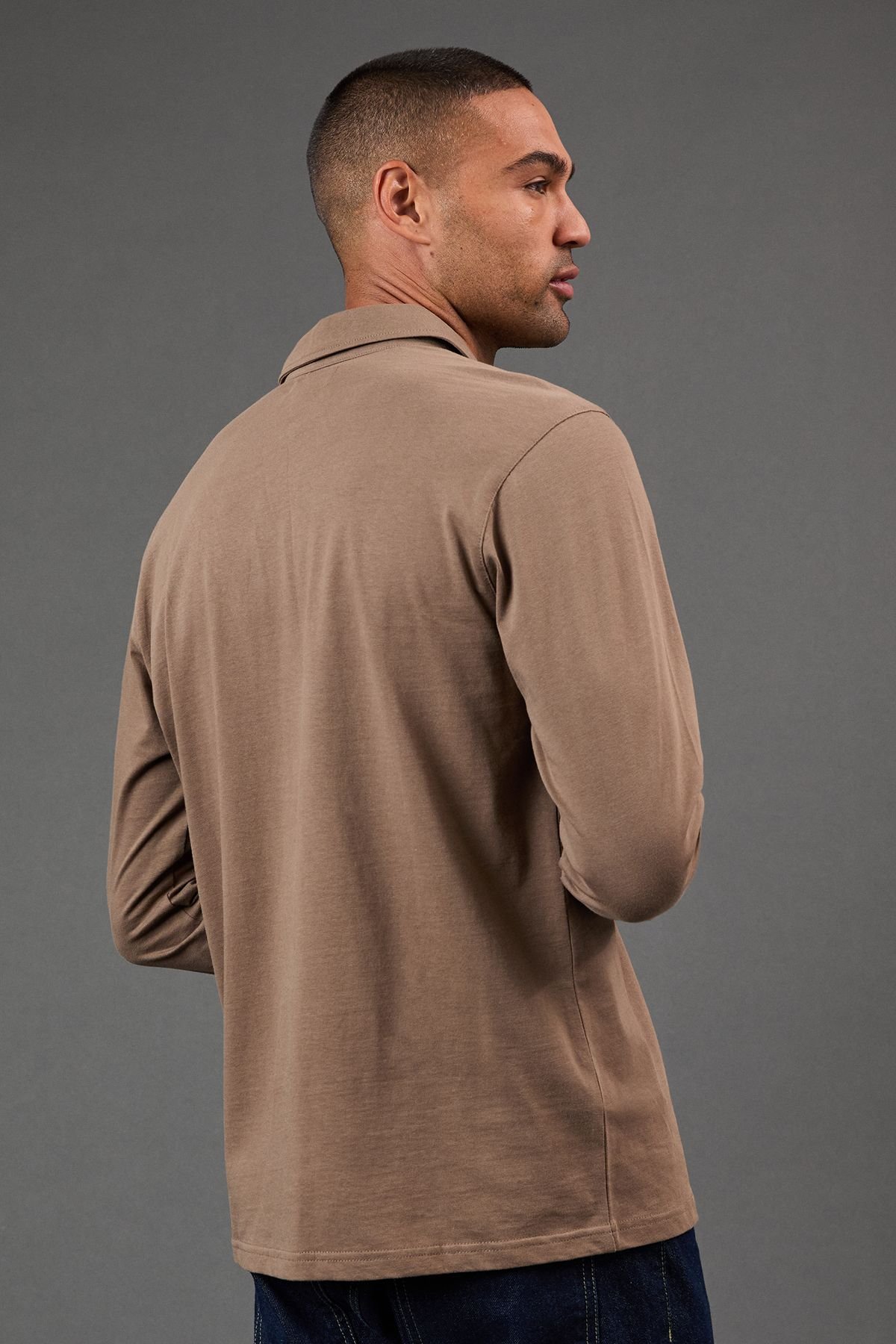 Burton Burton Men's Mocha Long Sleeve Smart Jersey Polo Shirt - 4