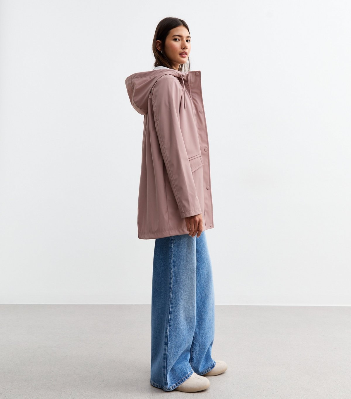 New Look Women's Light Pink Unlined Shower Resistant Rain Coat New Look - 3