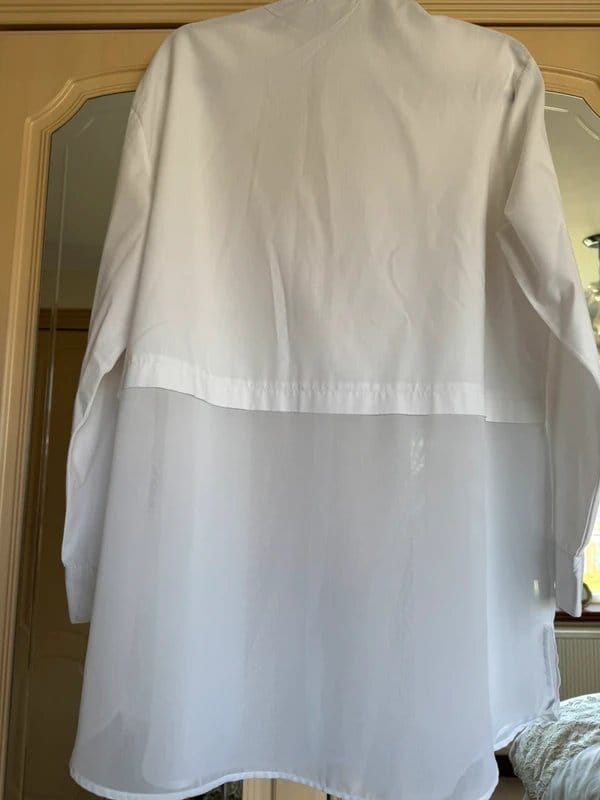 ASOS White Cotton-Polyester Chiffon Layered Top