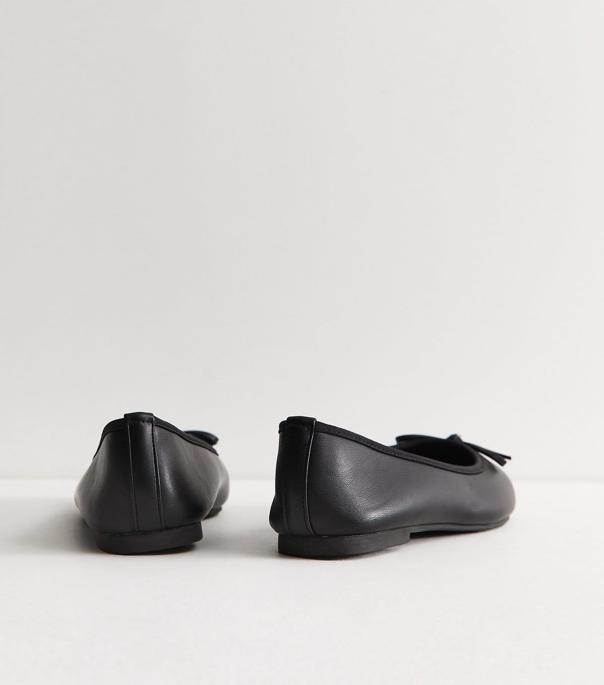 New Look Women's Extra Wide Fit Black Faux Leather Ballet Flats Vegan New Look - 4