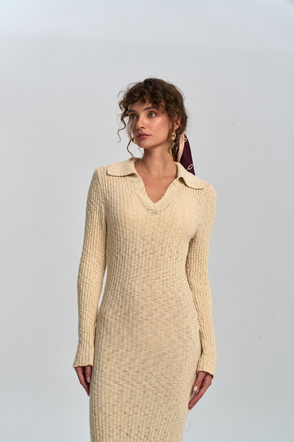 MAI STUDIOS CO. MAI STUDIOS CO. Women's Eloria Knitwear Maxi Dress in Beige - 2