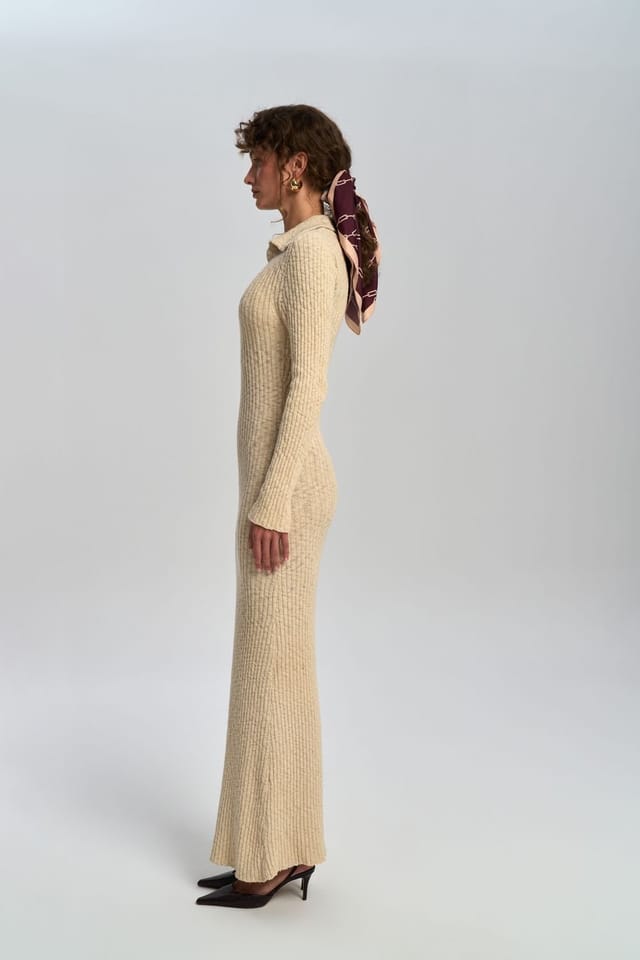 MAI STUDIOS CO. MAI STUDIOS CO. Women's Eloria Knitwear Maxi Dress in Beige - 3