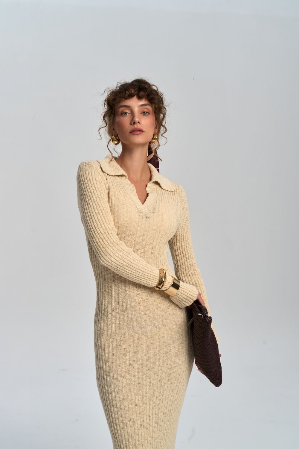 MAI STUDIOS CO. MAI STUDIOS CO. Women's Eloria Knitwear Maxi Dress in Beige - 4