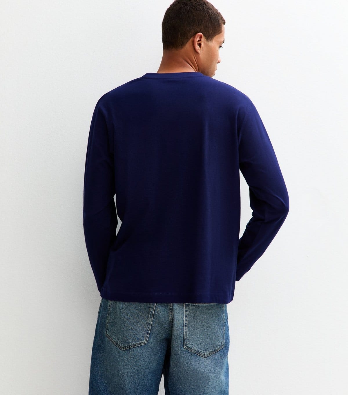 jack & jones Men's Navy Logo Long Sleeve Crew Neck Top Jack & Jones New Look - 4