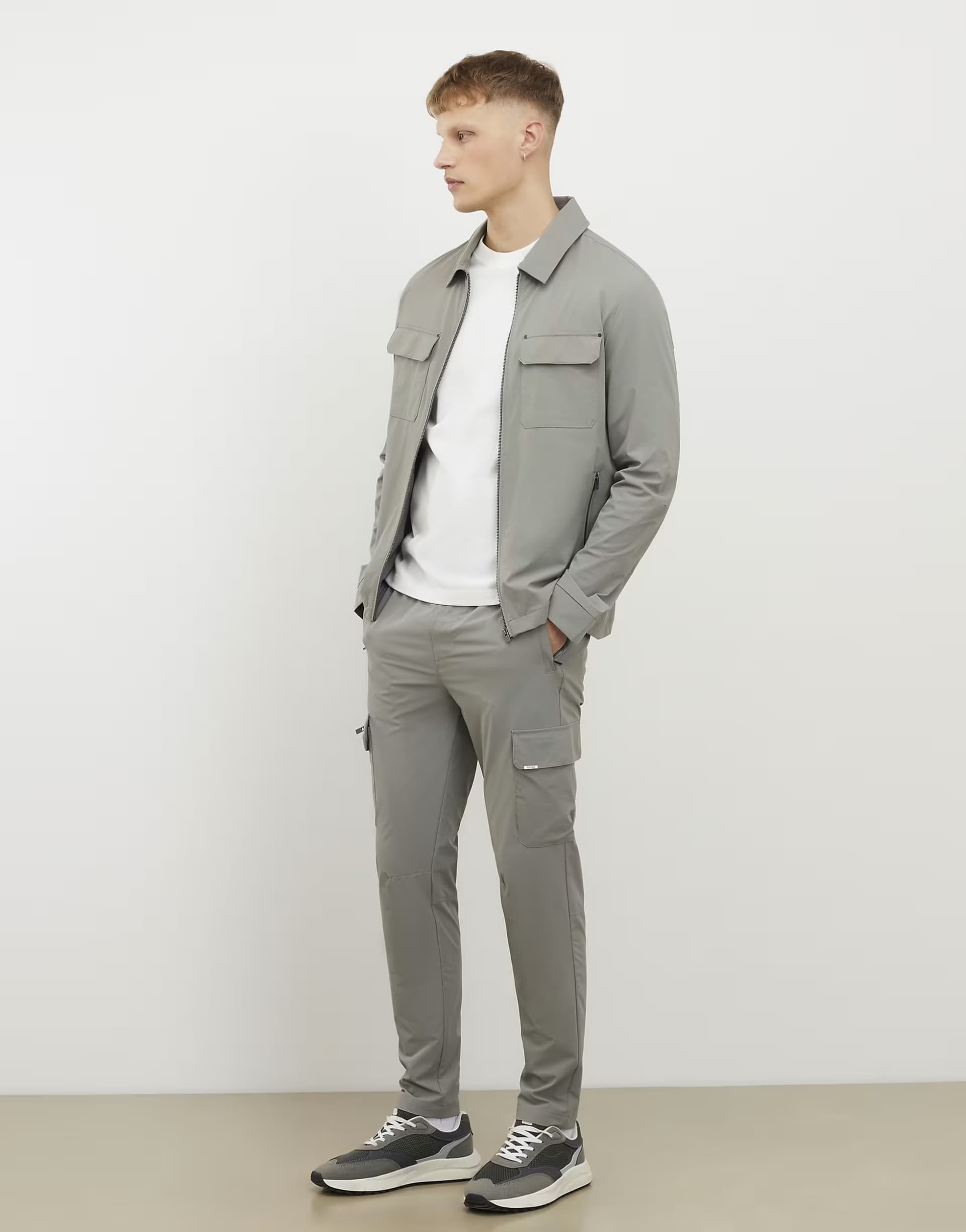 ASOS River Island Skinny fit stretch cargo trousers in grey