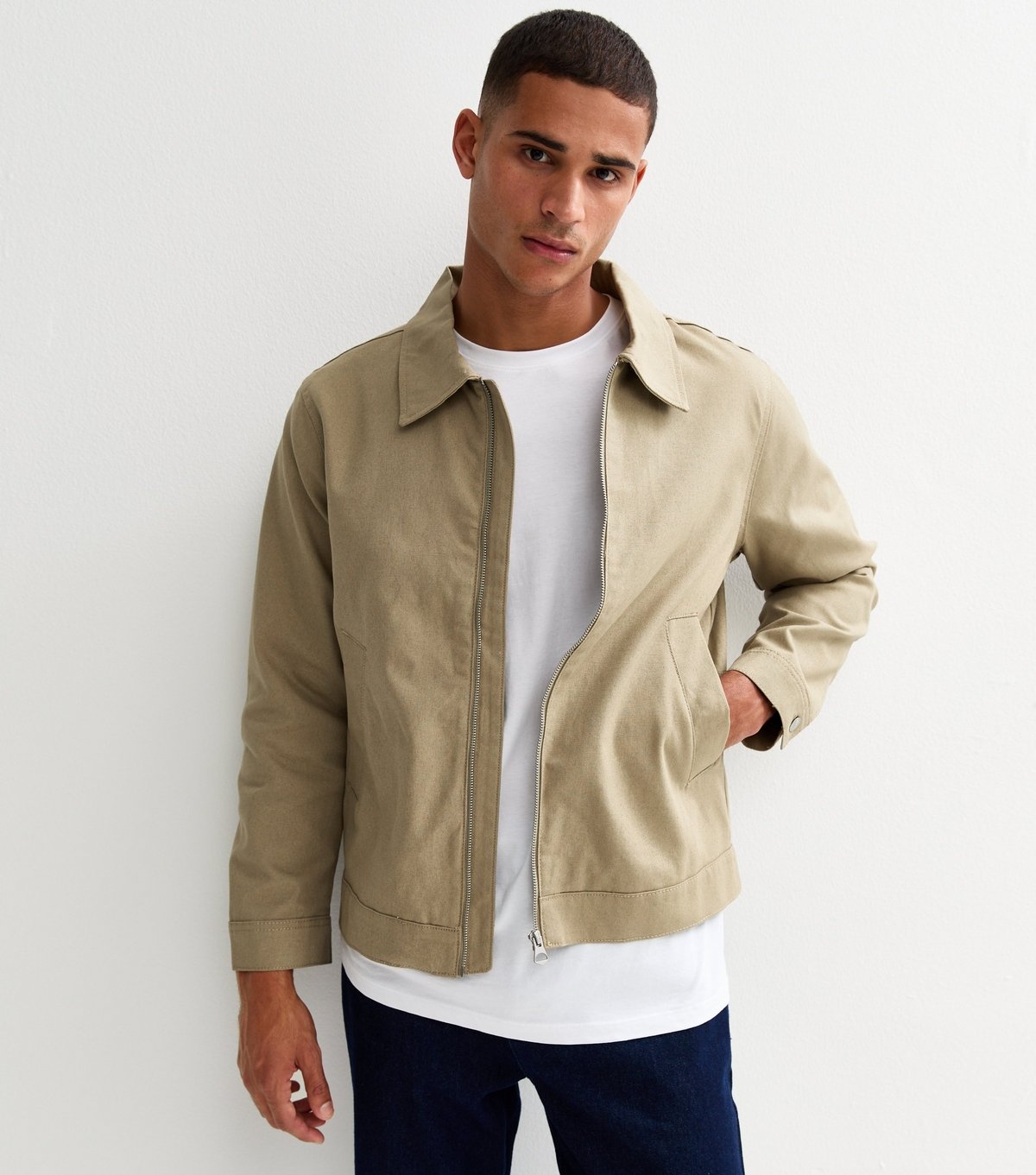 jack & jones Men's Stone Collared Jacket Jack & Jones New Look - 2
